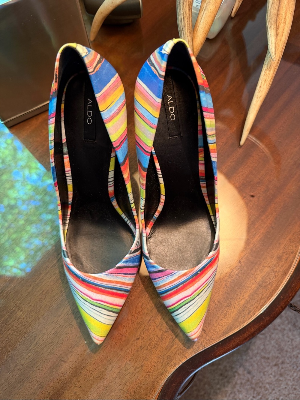 Aldo Multicolor Striped Pointed-Toe Pumps